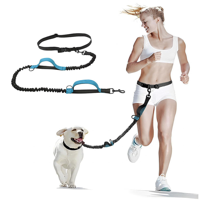 Nizirioo jogging leash for dogs, hands-free dog leash: elastic and reflective dog leash with waist strap, double handle, hand-free dog leash for medium and large dogs, 140-200 cm - PawsPlanet Australia