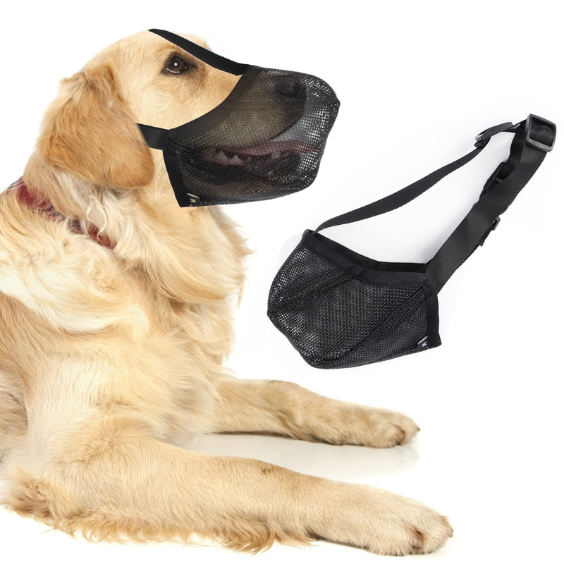 Dog Muzzle, Mesh Dog Muzzle Poison Bait Protection Dog Adjustable Breathable Muzzles for Dogs, Mesh Muzzle for Small Medium and Large Dogs Prevents Biting Mouth Loop for Dogs L - PawsPlanet Australia