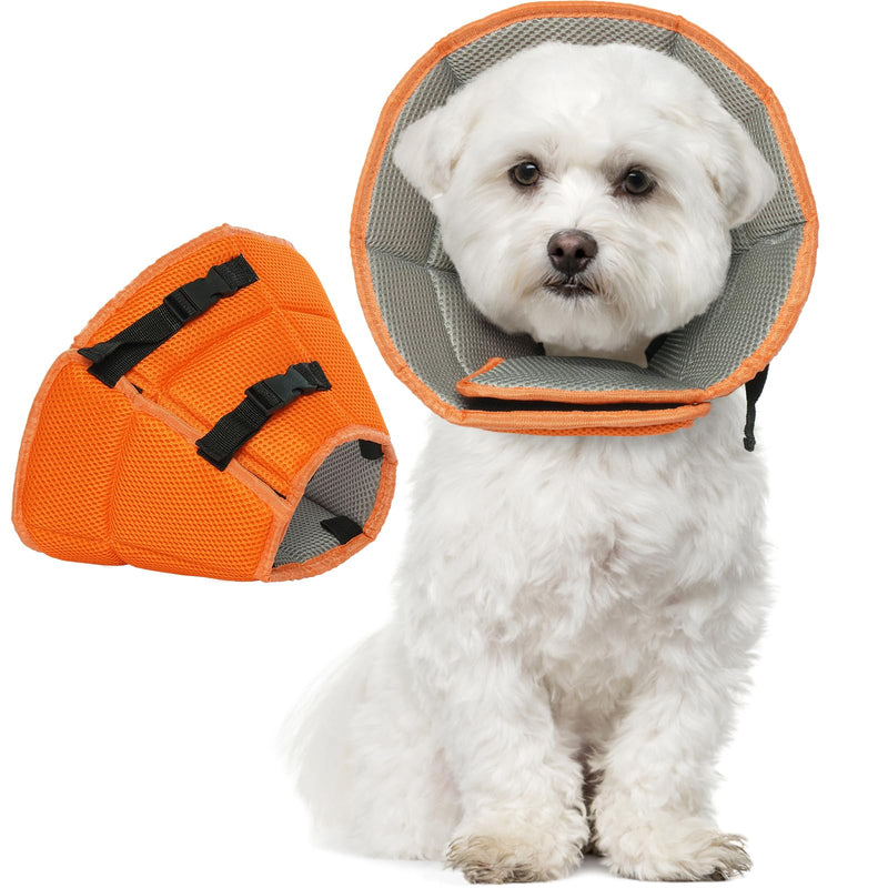 Kuoser collar dog, comfortable leak protection dog, protective measures protective collar dog, adjustable dog collar, dog collar leak protection for dogs, prevention of bite and lick wounds, orange S S---Neck circumference: 24-30cm orange - PawsPlanet Australia