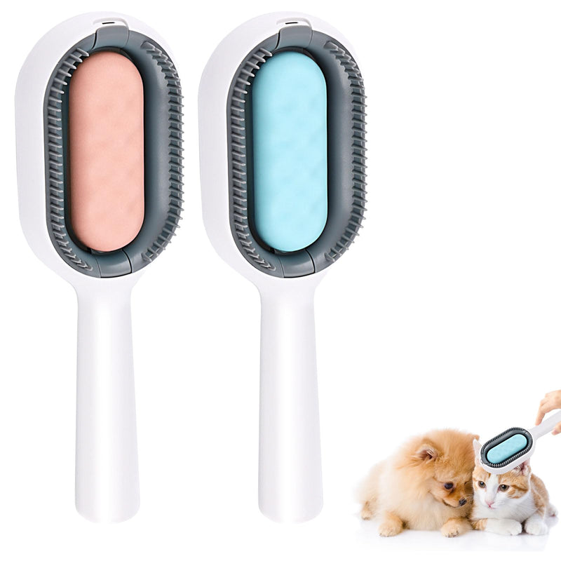 Pack of 2 Cat Brush with Water, Pet Hair Cleaning Brush, Pet Hair Removal Comb with Water Tank, Portable Multifunctional Hair Remover Pet Brush - PawsPlanet Australia