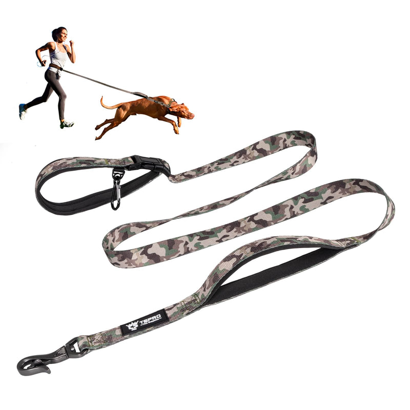 TSPRO Hands-Free Dog Leash Adjustable Walking Leash with Control Safety Handle and Heavy Duty Clasp for Small, Medium and Large Dogs Military Green Length: 180 cm - PawsPlanet Australia