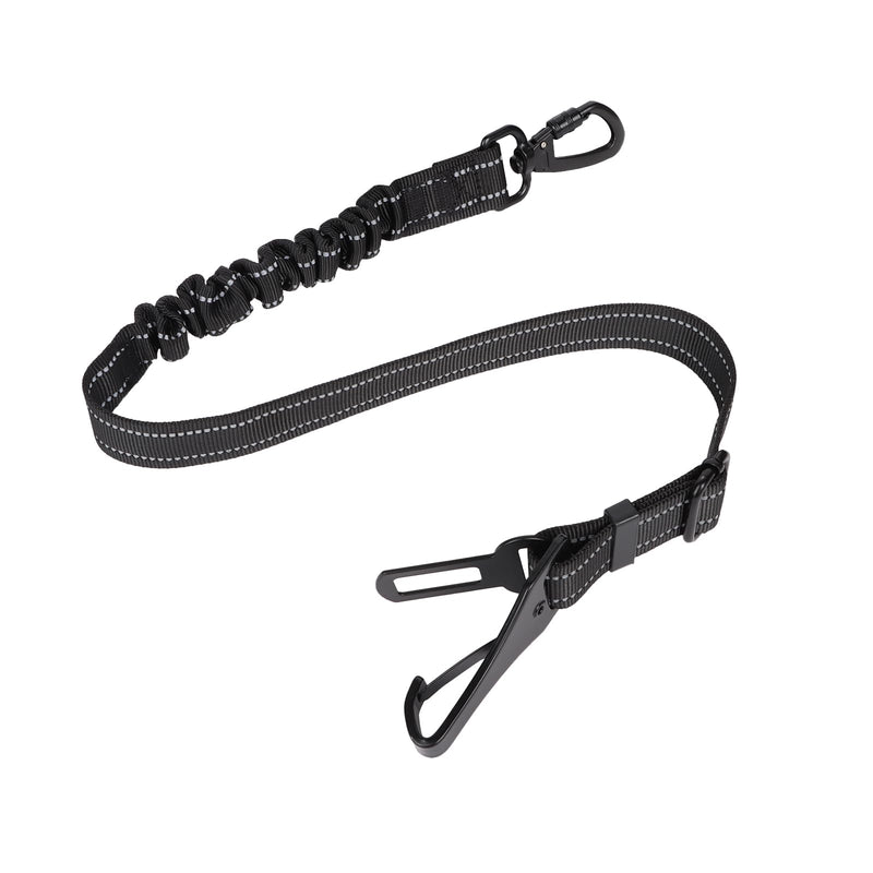Lollanda Dog Car Seat Belt, Dog Car Seat Belt Adjustable, Dog Seat Belt for Car with Elastic Shock Absorption and Strong Carabiners Black - PawsPlanet Australia