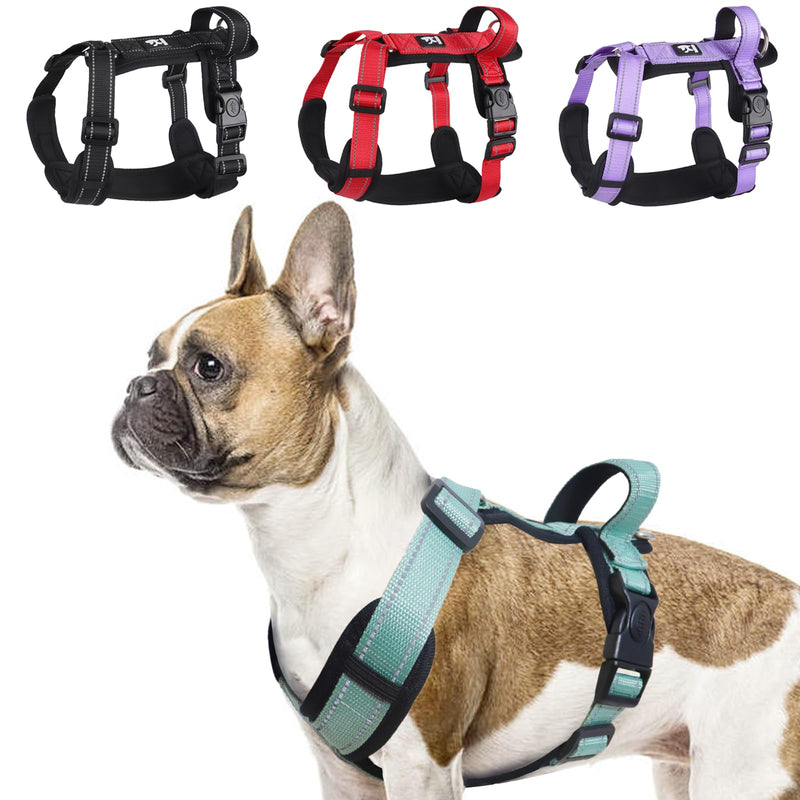 LiebeDD Dog Harness Green S - Chest Harness Dog Medium Large Adjustable Reflective Anti Pull Dog Harness French Bulldog Dog Pull Harness Dog Harness - PawsPlanet Australia