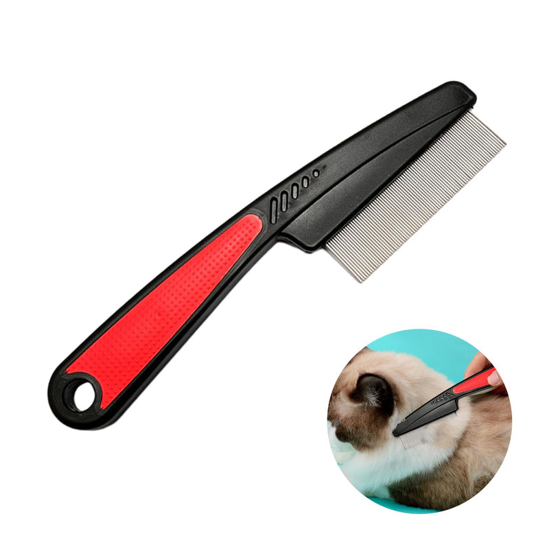 Cat Comb, Stainless Steel Gentle Scalp Care Cat Brush, Stable Durable Lice Comb, Dog Comb Suitable for Cleaning Cat and Dog Lice Tangles Flea and Other Dirt Black Color Flea Comb - PawsPlanet Australia