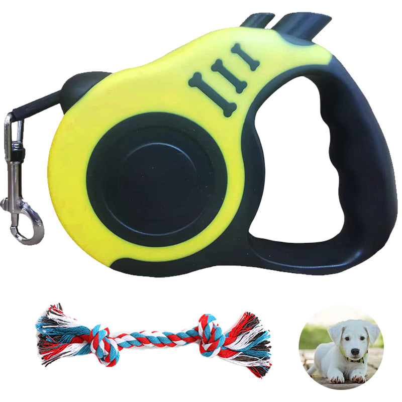Telescopic dog leash, dog retractable leash, large dogs, 3 m, pet retractable pull rope, retractable dog leash, dog leash, retractable leash for small dogs, yellow, 1 piece - PawsPlanet Australia