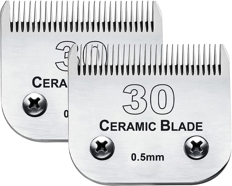 Cosyonall Dog Grooming Replacement Blade Compatible with Andis Clippers Carbon Steel Removable Ceramic Sharp Edge Also Compatible with Wahl/Oster Dog Clippers 2PCS #30 - PawsPlanet Australia
