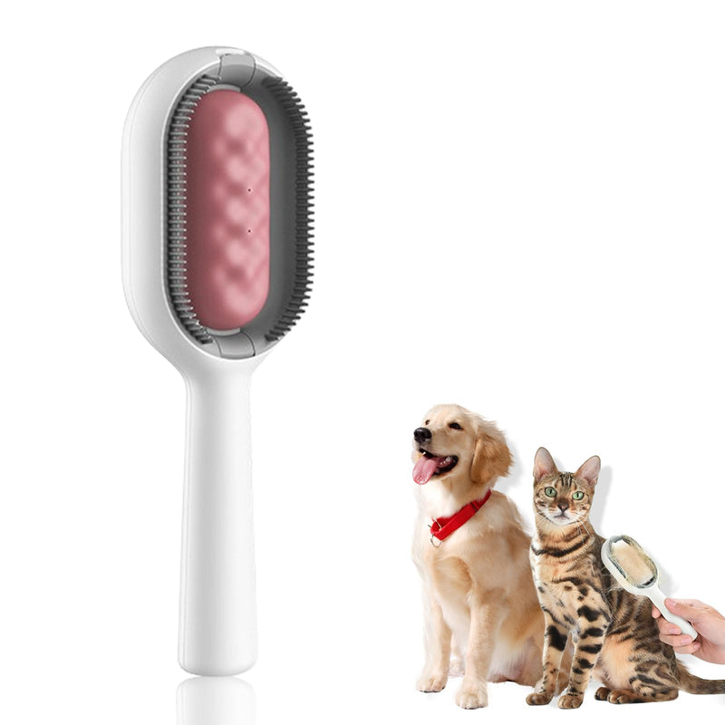 Pet hair removal comb with water tank, cat brush short hair with water cleaning brush for pet hair, multifunctional pet hair remover brush 3 in 1 (short hair, pink) short hair - pink - PawsPlanet Australia