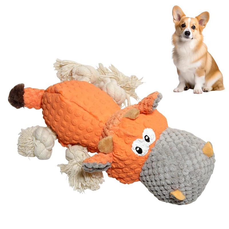 DASIAUTOEM Dog Toys, Cuddly Toy Dog Hippo Orange Dog Toy with Sounds for Puppies and Dogs of All Sizes - PawsPlanet Australia