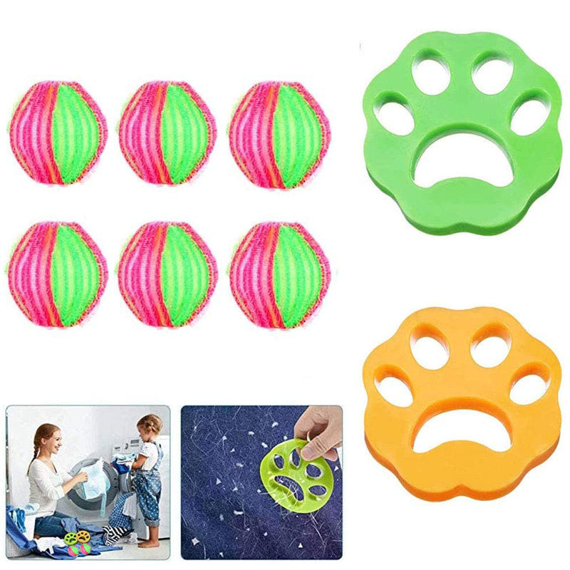HNYGS-EU Pet Hair Remover Washing Machine, Pack of 8 Laundry Hair Catcher Washing Machine Lint Remover Reusable Animal Fur Washer Catcher Hair Remover for Laundry Clothes - PawsPlanet Australia