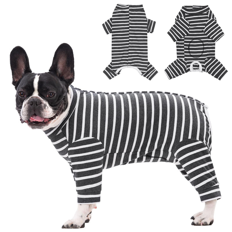 Axcimond Dog One-Piece Long-Sleeved Dog Bodysuit After Surgery for Small Medium Dogs Surgery Body Dog Castration Bitch Male Puppy Pajama Body Dogs After Surgery Wound Protection Anti Leak Dog Cone Alternative L Grey - PawsPlanet Australia