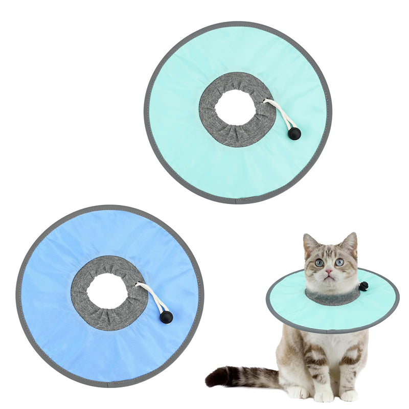 Bekecidi Cat Recovery Collar, 2 Pack Adjustable Cat Neck Guard Flat Collar Pet Elizabeth Collar Prevent Kittens and Puppies from Licking Wounds (L) Large (4th - PawsPlanet Australia