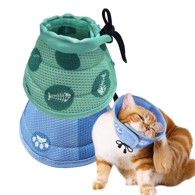 Moollyfox Cat Collar, Adjustable Collar, Cat Collar, Recovery Collar, Soft Collar Cone for Puppies, Small Dogs and Cats After Surgery and Injuries M Pack of 2 - PawsPlanet Australia