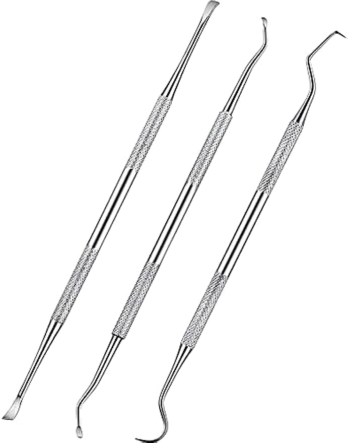 3 Pieces Scaler & Tooth Scraper for Dogs and Cats Stainless Steel Double Head Pet Teeth Remover Scraper Teeth Cleaning Tools For Dog Cat - PawsPlanet Australia