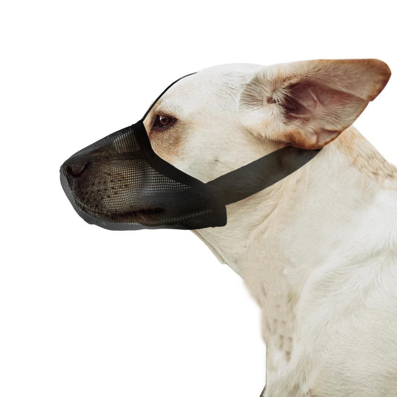 Soft Muzzle for Dogs, Adjustable Drinkable Mesh Muzzle for Dogs Small Medium Dogs Large Dogs Dog Muzzle to Stop Chewing Biting and Barking (Black, M) - PawsPlanet Australia