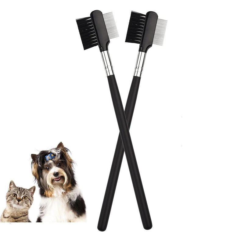 Dog tear stain remover comb, 2 pieces tear stain removal comb, dog flea comb, double-sided tear stain remover comb, double-sided dog eye comb brush for pets, cats, dogs, kittens, puppies - PawsPlanet Australia