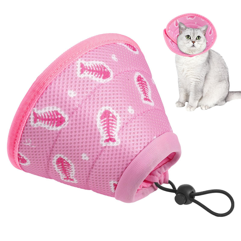 Fanshiontide Cat Neck Collar, Soft Cat Neck Brace, Adjustable Anti-Licking Anti-Bite Cat Collar, Protective Collar for Cats, Puppies, Pets After Surgery and Injuries (S Pink) S - PawsPlanet Australia