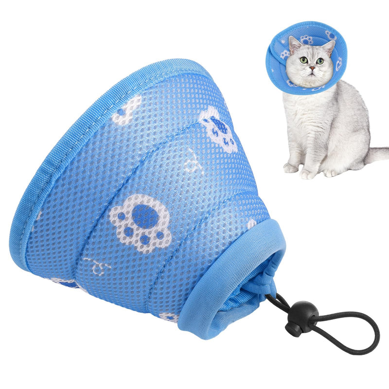 Fanshiontide Cat Neck Brace, Soft Cat Neck Brace, Adjustable Anti-Licking Anti Bite Cat Collar, Protective Collar for Cats, Puppies, Pets After Surgery and Injuries (M Blue) M - PawsPlanet Australia