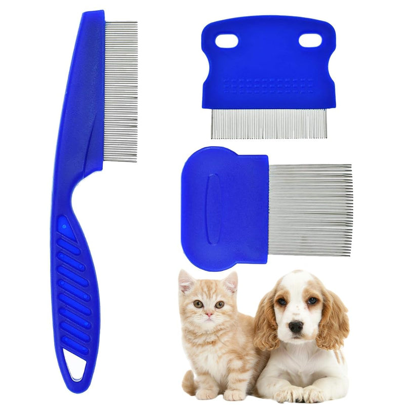 ASYKNM Professional flea comb for cats and dogs - set of 3 - effective control of fleas and lice - also suitable as a dust comb - PawsPlanet Australia