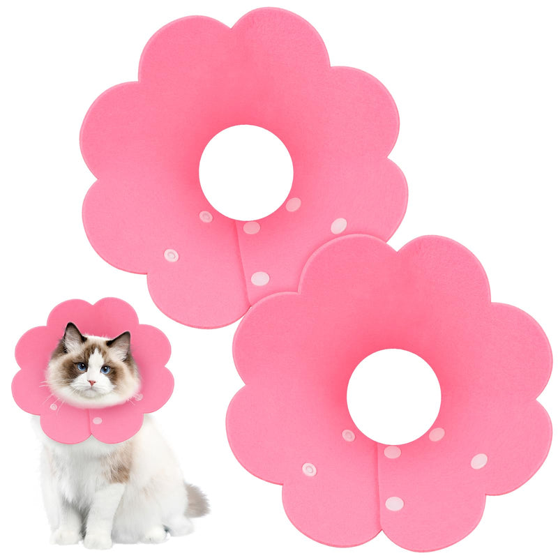 Pack of 2 cat collars made of felt, cat collars, adjustable, pet collar, anti-licker, soft cat collar for protection, wound healing for small dogs and cats - PawsPlanet Australia