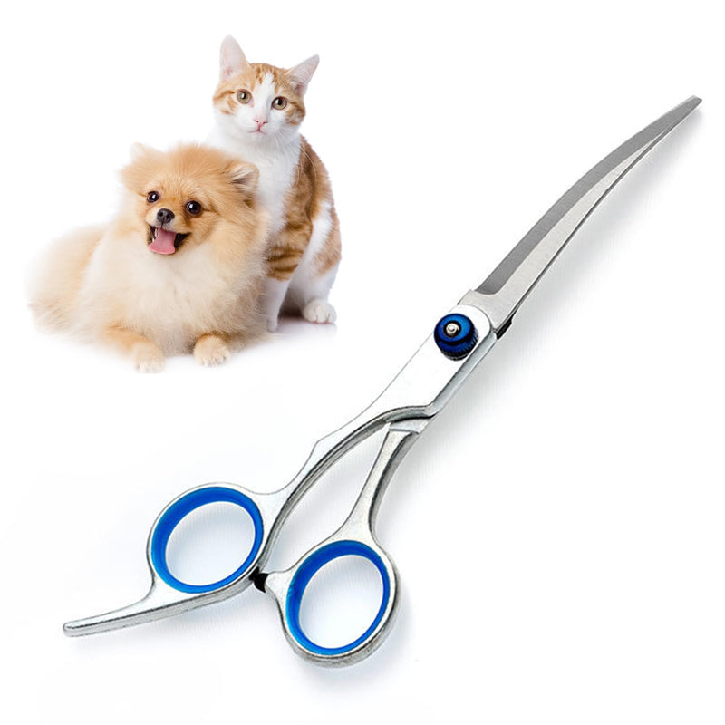 Punwey dog scissors, dog scissors, 6 inches, curved scissors, fur scissors, dog grooming scissors, stainless steel, fur grooming scissors, dog hair scissors for pets, dogs and cats - PawsPlanet Australia