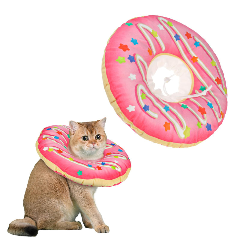 Fanshiontide Cat Neck Brace Soft Cat Donut Neck Brace Adjustable Anti Bite Cat Collar Protective Collar Neck Brace for Cats Puppies Pets After Surgery and Injuries (M Pink) M - PawsPlanet Australia