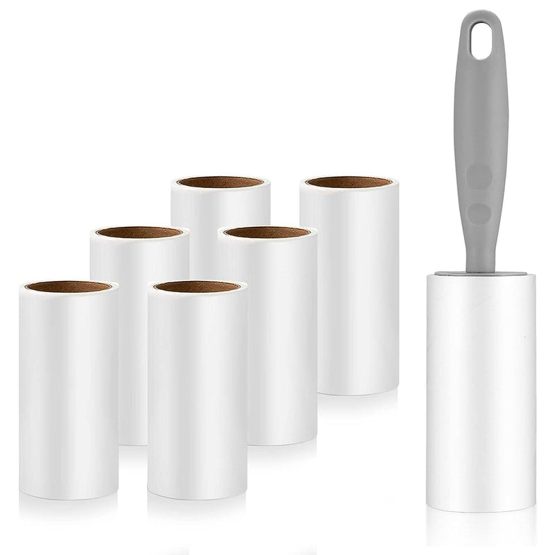 Lint Roller 6 Rolls 60 Sheets/Rolls with 1 Dispenser, Extra Sticky Lint Roller Pet Hair Remover, Removing Hair from Clothes, Brush for Pet Hair Clothes Sofa Bed Pet Hair and Carpet - PawsPlanet Australia