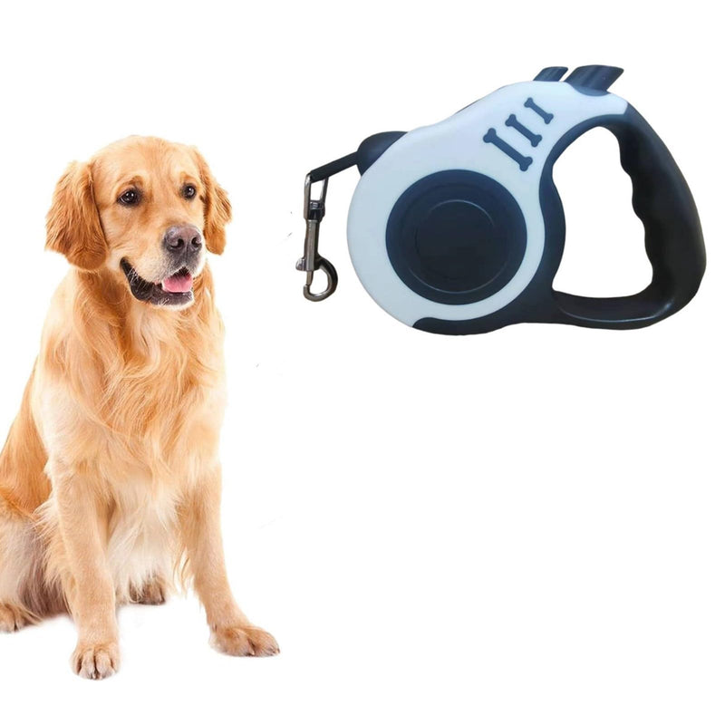 Rolling Leashes for Dogs Non-Slip Soft Rubber Handle Tangle-Free Extendable Dog Leash 5M Long Retractable Dog Leash Pet Lead Automatic Extendable Dog Training Leash for Small-White - PawsPlanet Australia