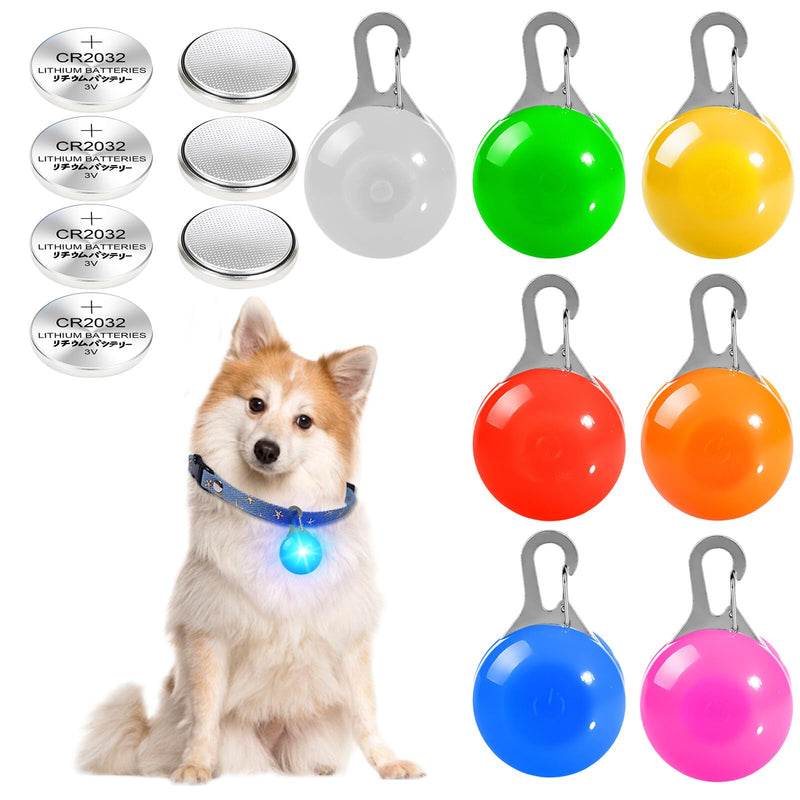 Pack of 7 dog light pendants, LED flashing light, dog collar pendant for dogs, cats, pet light collar with 3 flashing modes, safety light key chain for school bags, children, joggers - PawsPlanet Australia