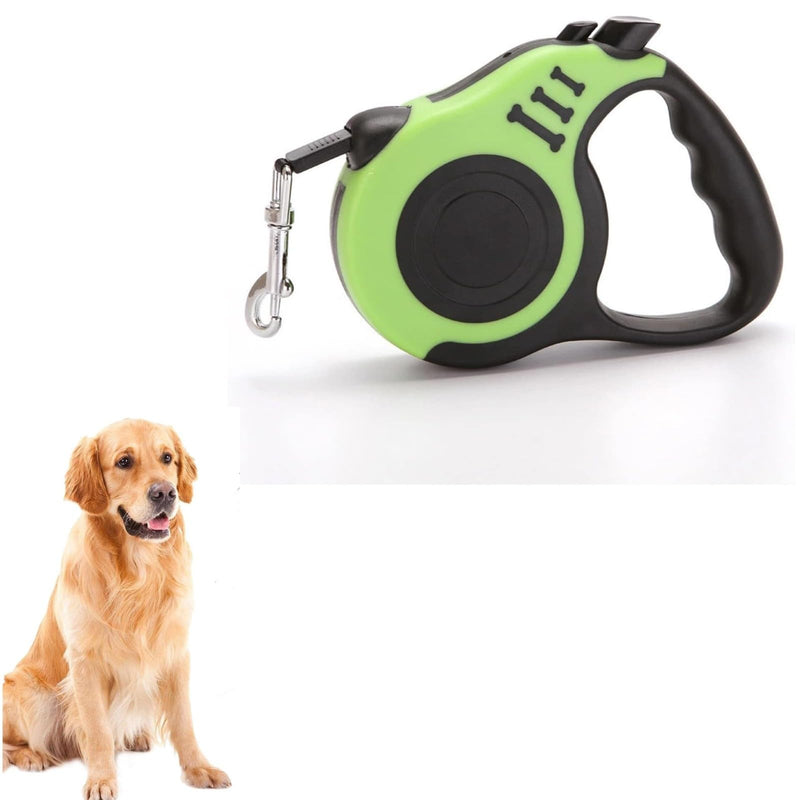 Retractable dog leash, extendable dog leash, dog leash for dogs, 5 m, long dog leash, retractable leash for dogs, non-slip soft rubber handle, tangle-free extendable for small medium dogs-green - PawsPlanet Australia