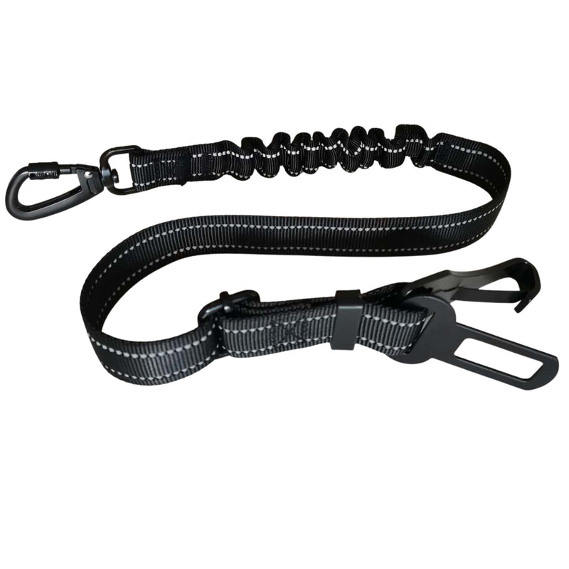 EASERIA dog belt for the car, premium dog seat belt, elastic dog seat belt with cushioning, adjustable length 54-72-90cm, for small and medium dogs and all car types, black - PawsPlanet Australia