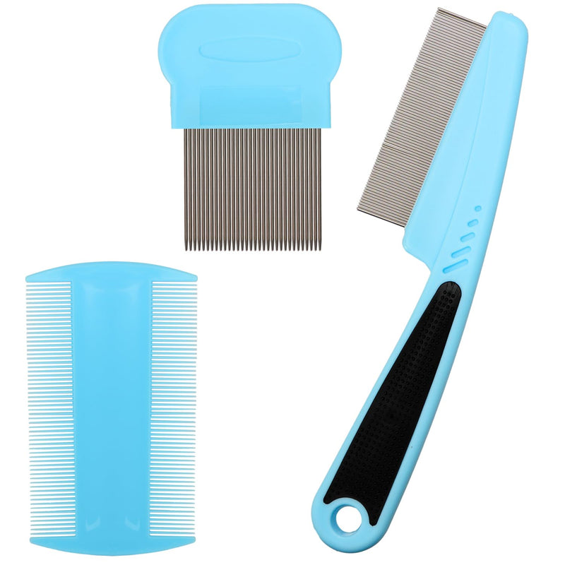 Pack of 3 Flea Comb Dog Professional Cat Comb Stainless Steel Pet Comb Flea Comb for Cats Lice Comb Flea Comb Pet Tear Stain Remover Comb for Dog Cat - PawsPlanet Australia