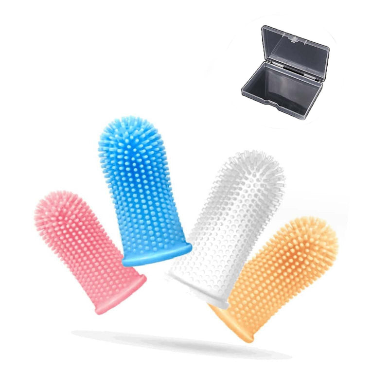 4 sets of dog toothbrushes for dog tooth cleaning, dog cat toothbrush, brush set, dental care for puppies cats, finger toothbrush for dogs, fingerlings dog dental care, cat dental care - PawsPlanet Australia