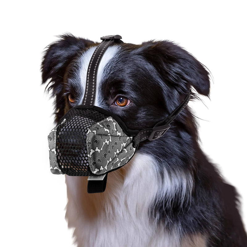 BONTHEE muzzle for dogs, dog muzzle, soft dog muzzle for small, medium dogs with breathable mesh, adjustable loop prevents biting, chewing and barking for poisoned bait L - PawsPlanet Australia