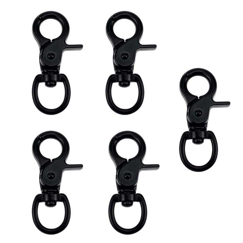 Pack of 5 carabiner hooks, swivel carabiner, zinc alloy scissor carabiner, swivel snap carabiner, robust bolt carabiner, carabiner hook, dog leash key, for dogs, luggage buckle, rotatable - PawsPlanet Australia