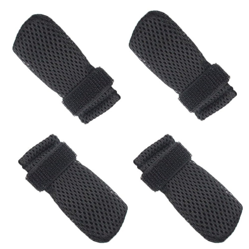 Changyeah 4 x Adjustable Cat Boots Mesh Leg Protector for Cats Cat Bathing Shoes Ma Breathable Socks for Cats Anti-Scratch Shoes (Black) - PawsPlanet Australia