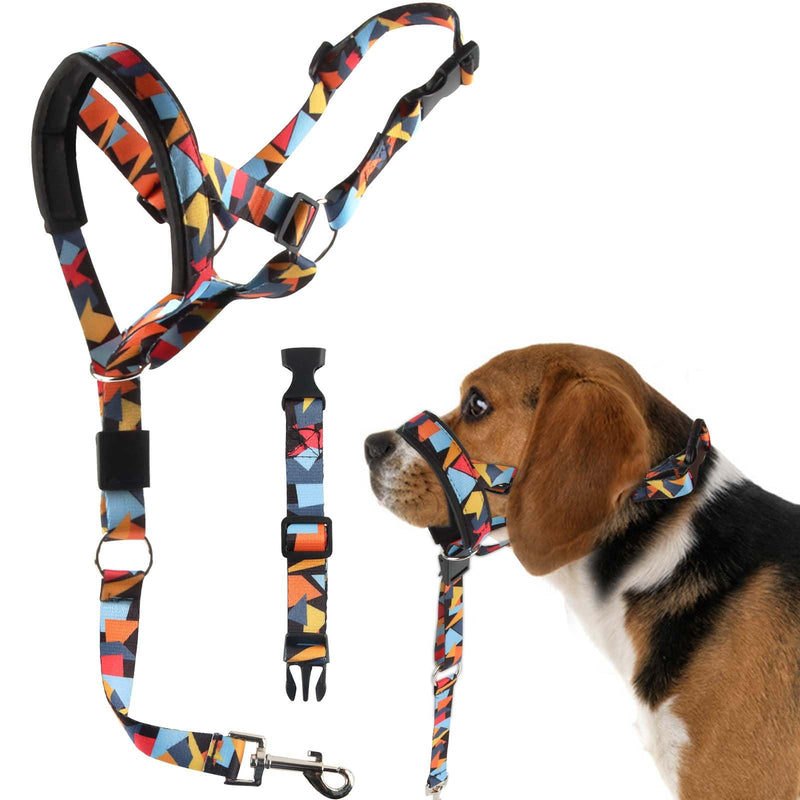 Dog halter, FainFun dog head halter, dog head harness, halter for dogs, dog halter for large dogs, preventing dangerous pulling of dogs on walks (L) L - PawsPlanet Australia