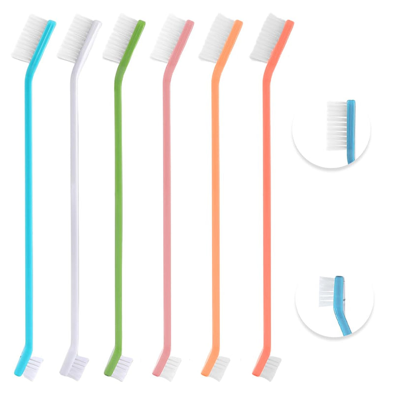 PLKSEI Pack of 6 dog toothbrushes, dog toothbrushes, dog toothbrushes for small dogs, toothbrushes for dogs with double-headed toothbrushes for cats, for dental care for pets - PawsPlanet Australia