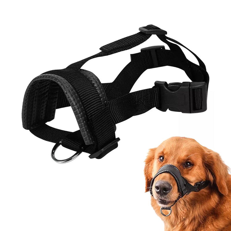OSUWLSI 1PC Muzzle for Dogs with Head Strap Dog Muzzle Soft Padded No Rubbing Dog Muzzle Adjustable Loop Dog Muzzle Anti Chewing Muzzle Black L - PawsPlanet Australia