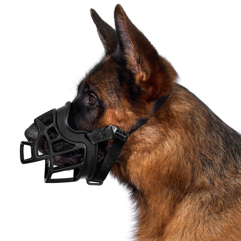 OneTigris muzzle, soft muzzle for dogs, durable rubber, adjustable webbing, suitable for muzzles of medium and large dogs, preventing barking, biting and chewing (XXL) XXL - PawsPlanet Australia