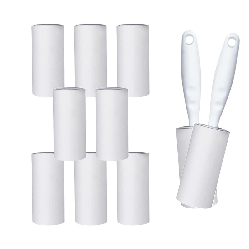 ACONDE sticky lint roller 10 rolls with 60 sheets each + 2 dispensers, replacement rolls for clothes, lint brush clothes, for sofa, bed, pet hair and carpet 12 PACK - PawsPlanet Australia