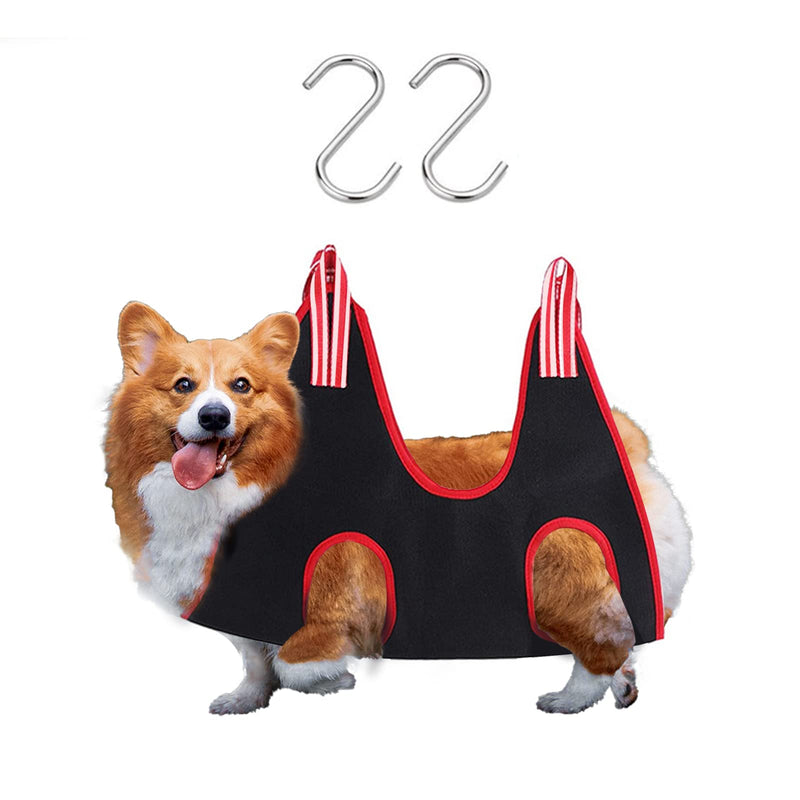 LuckyOpt Dog Grooming Hammock, Breathable Pet Hammock for Grooming with 2 S Hooks, Dog Snake Harness for Nail Clipping Trimming Small & Medium Cats & Dogs (M) M - PawsPlanet Australia