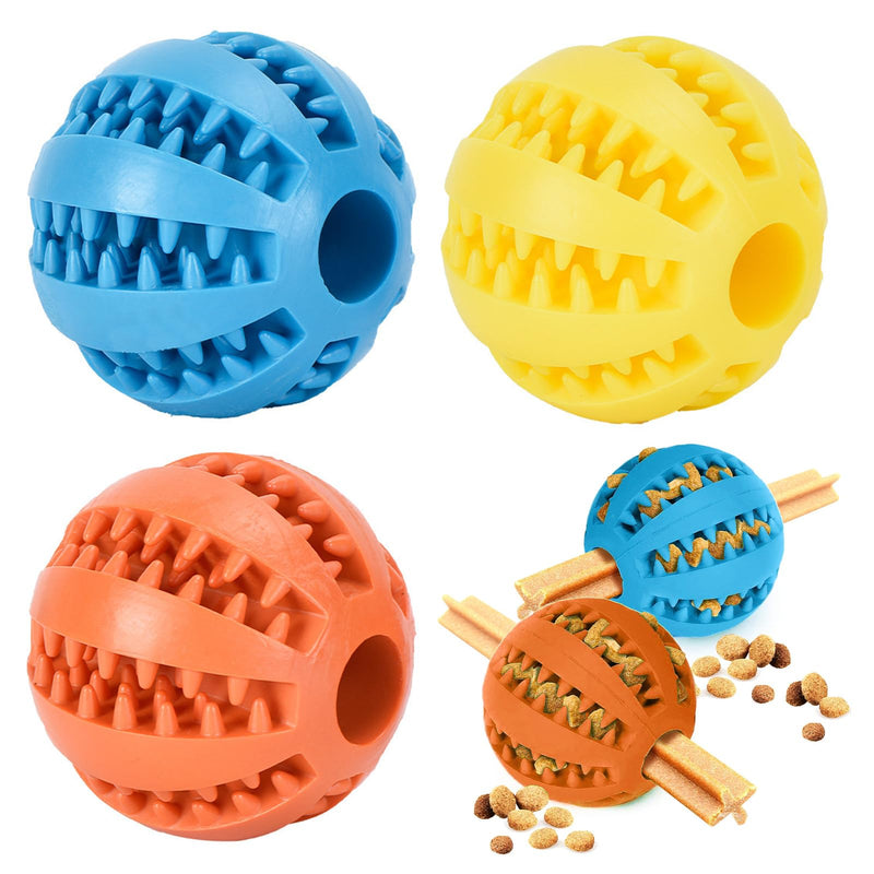 VMINOG Pack of 3 dog balls with dental care, function studs dog toy made of natural rubber, ball dog indestructible diameter 6 cm, dog ball robust for large and small dogs, chew toy made of natural rubber - PawsPlanet Australia