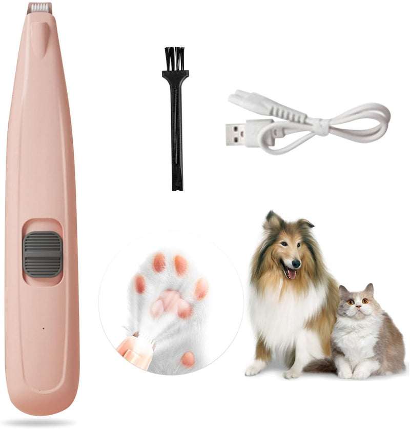 Dog Paw Trimmer, Pet Foot Hair Trimmer, USB Rechargeable Dog Clipper, 40 dB Low Noise Dog Cat Electric Hair Trimmer with LED, for Paws, Eyes, Ears, Face, - PawsPlanet Australia