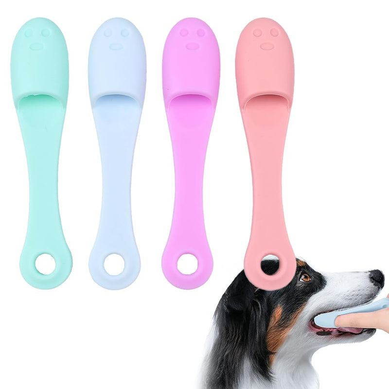 WRIRKN Pack of 4 dog toothbrushes, silica gel toothbrush, dog toothbrush for small dogs, toothbrush for dogs, finger toothbrush - PawsPlanet Australia