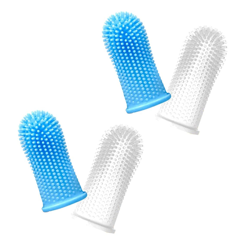 AAED Set of 4 Dog Toothbrush, Pets Teeth Cleaning Toothbrush for Dogs Cats Dental Care, Silicone Finger Toothbrushes Toothbrush Dog - PawsPlanet Australia