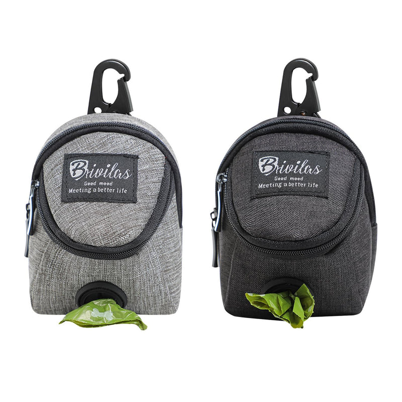 MEMOFYND 2-Piece Treat Bags for Dogs, Treat Bags for Dog Training with Integrated Poop Bag, Bags for Walking (Black, Grey) - PawsPlanet Australia