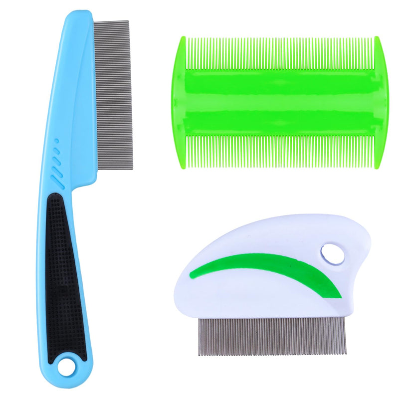 Lice Comb Pack of 3 Flea Comb Dogs Fine Teeth Flea Comb for Cats with Long Short Handle Cat Comb Flea Comb Flea Comb for Effectively Against Fleas and Lice for Removing Dandruff - PawsPlanet Australia