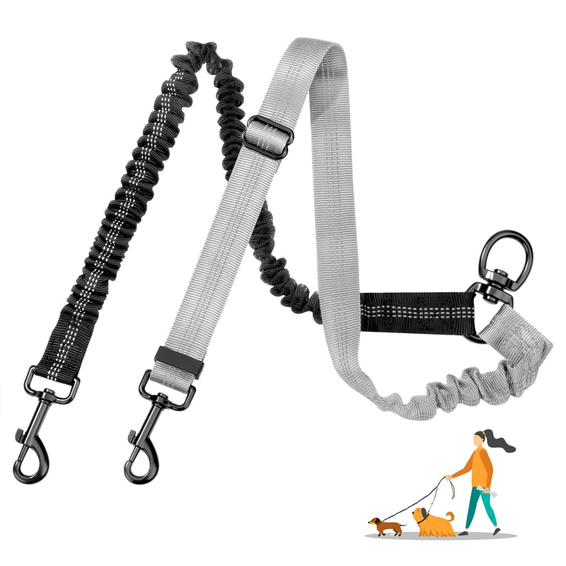 Double leashes for dogs, reflective dog leash, 360° rotatable, adjustable training leash for walking, training and jogging - PawsPlanet Australia