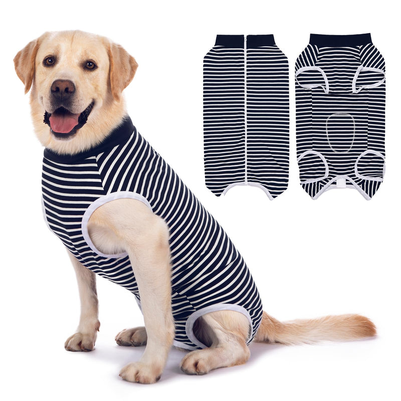Axcimond Dog Bodysuit After Surgery Dog One-Piece with Zipper Surgery Body Dog After Surgery Dog Body Castration Dog Surgery Body Female Male Wound Protection Recovery Suit for Dogs Cone Alternatives 3XL Navy Blue - PawsPlanet Australia