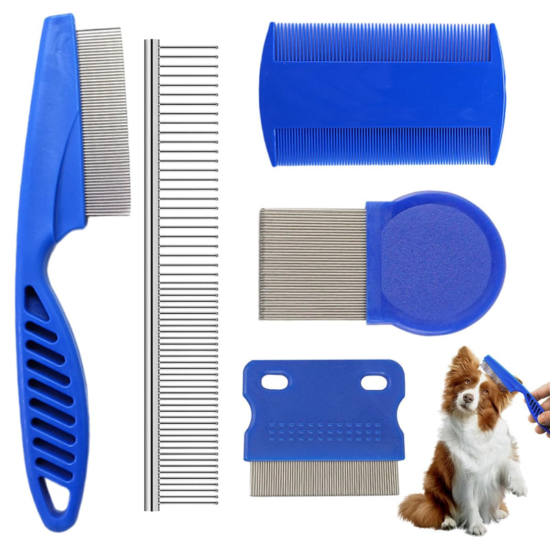 Flea Comb for Cats and Dogs Comb, Pack of 5 Stainless Steel Flea Comb, Pet Comb, Lice Comb Dust Comb, Pet Grooming Comb, Multifunctional Pet Hair Comb for Flea Control, Pet Care - PawsPlanet Australia